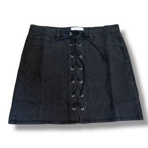 Sage The Label Black Denim Mini Skirt - Size M